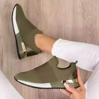 spring ladies sneakers fashion casual mesh breathable slip on ladies solid color vulcanized shoes mujer vulcanizar los zapatos