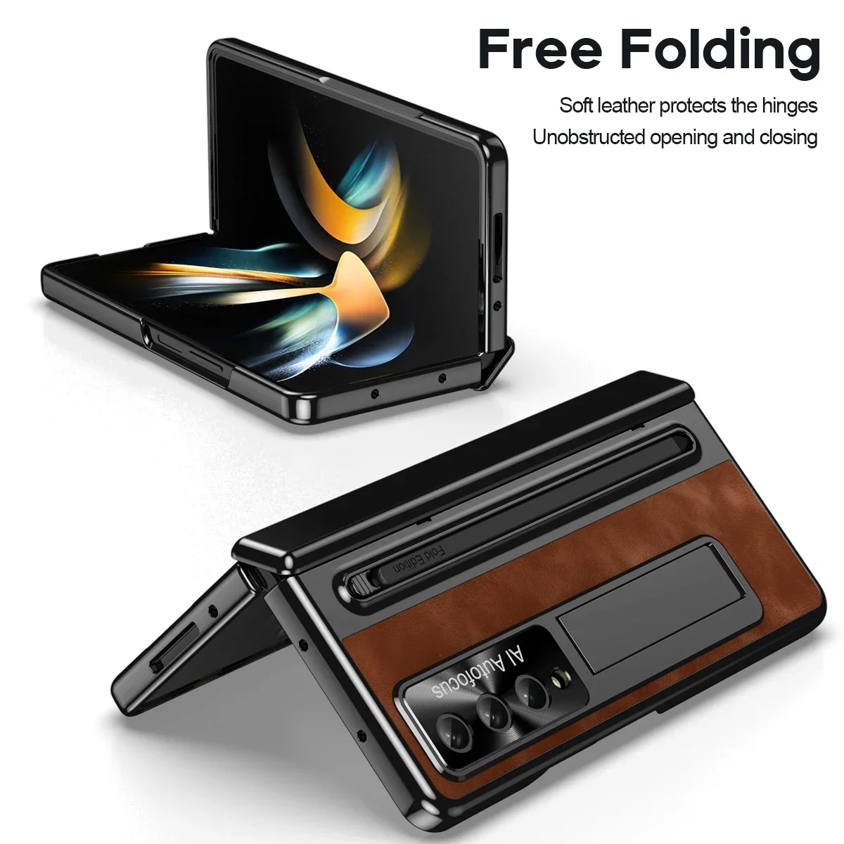 Кожаный кронштейн со слотом для стилуса для Samsung Galaxy Z Fold 5 4 (art.: 3920ca89ec804) - 3920ca89ec804