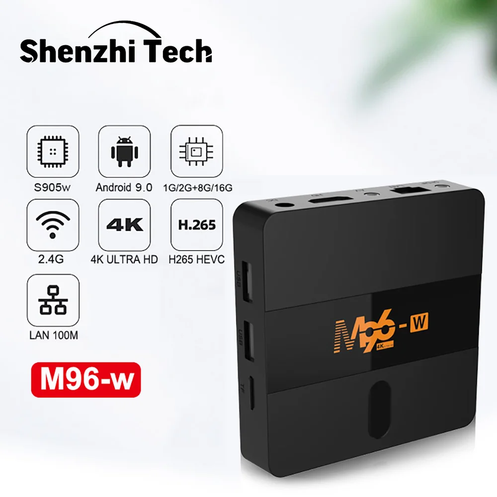 

New 2022 M96 W Smart TV Box Android 9.0 Receiver TV Amlogic Set Top Box S905w 2.4G Wifi 1G 8G 4K HD BT Youtube Media player-012
