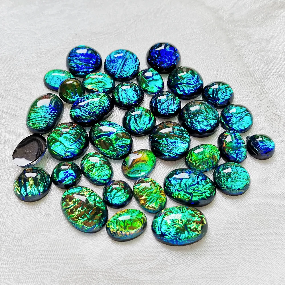 

100 PCS 13*18mm Resin beads Round Oval Cabochon Domes Flat back Beads for Earrings Rings diy jewelry Handmade Beads Accessories