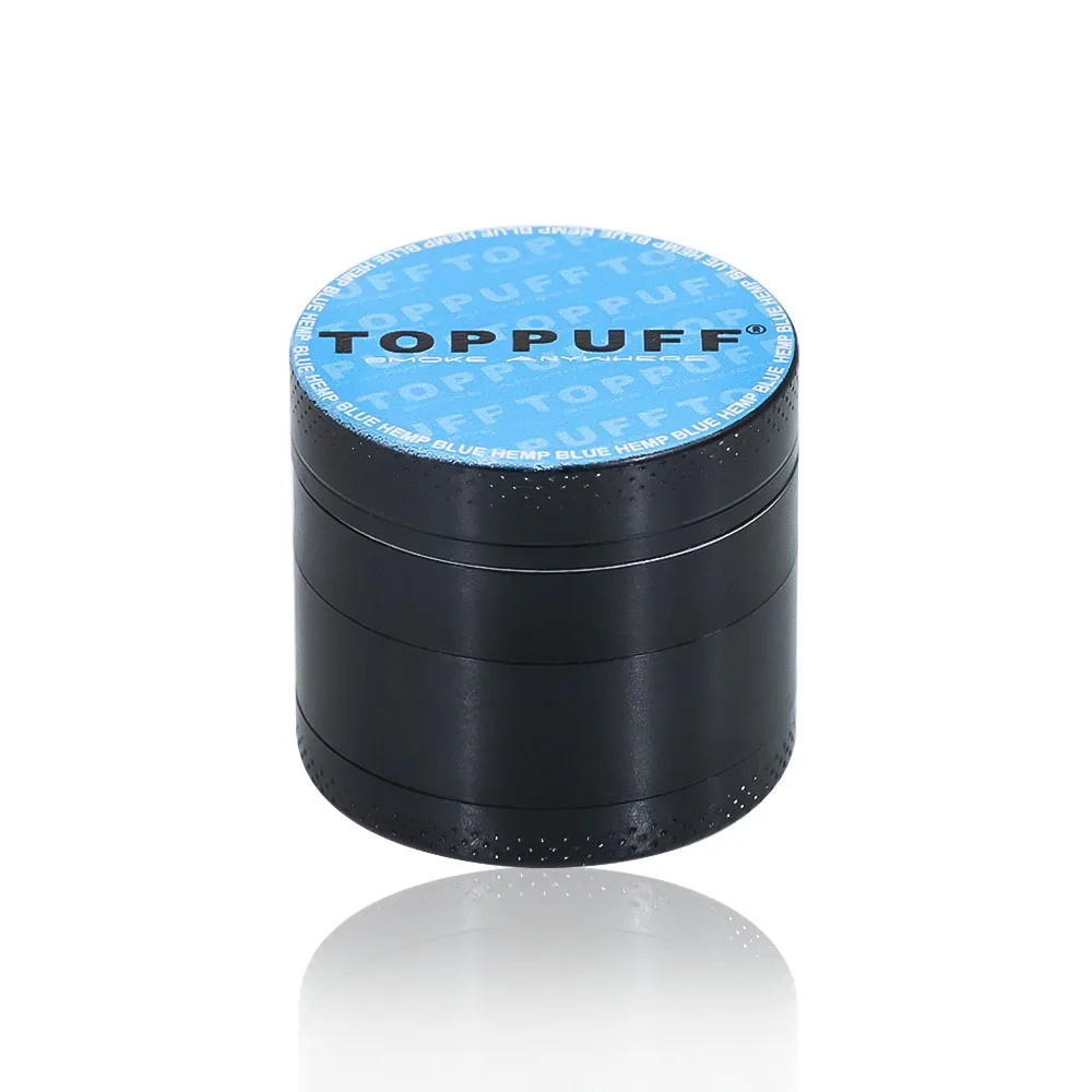 

TOPPUFF 40mm 4 layers Zinc Alloy Smoke Grinder Tobacco Smoking Grinder Color Bule Metal Herb Crusher Smoker Accessories