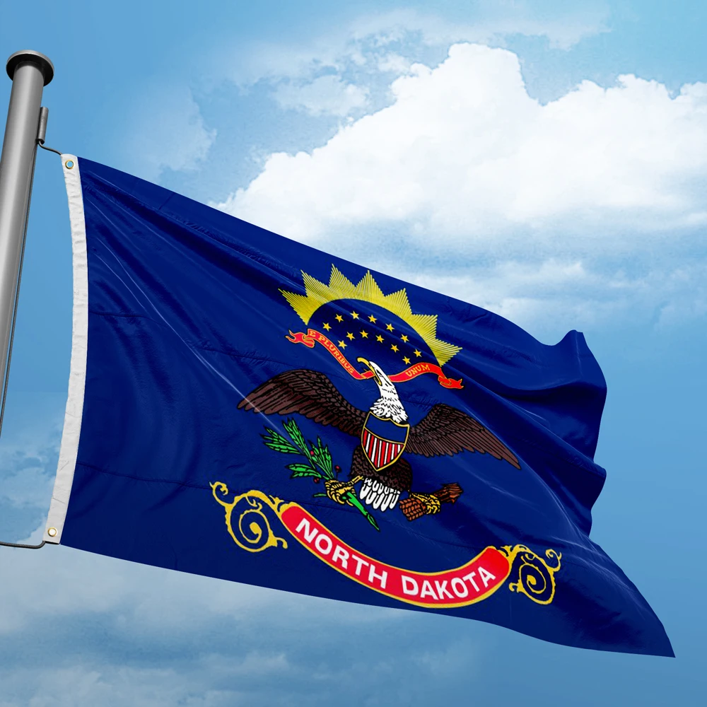 

Флаг Северной Дакоты 3x5 футов 90x150 см флаги США дизайн под заказ Декор баннеры полиэстер УФ-стойкость двойная строчка