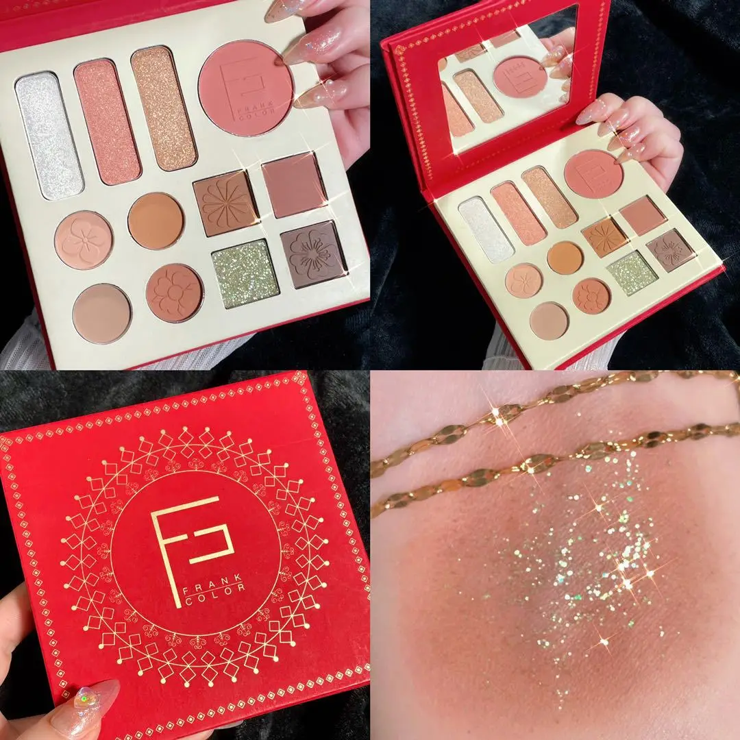 

New 12-color eye shadow palette high-gloss blush pearlescent, matte glitter Earth eye shadow Makeup products