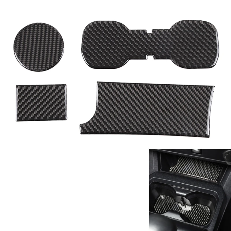 

Car Carbon Fiber Water Cup Holder Insert Slot Mat Anti-Slip Waterproof Storage for Toyota Tacoma 2015-2020