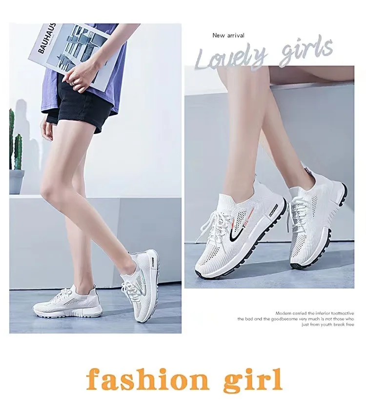 Women's Sneakers Breathable Casual Outdoor Round Head Platform Comfortable Fashion All-match Walking Shoes