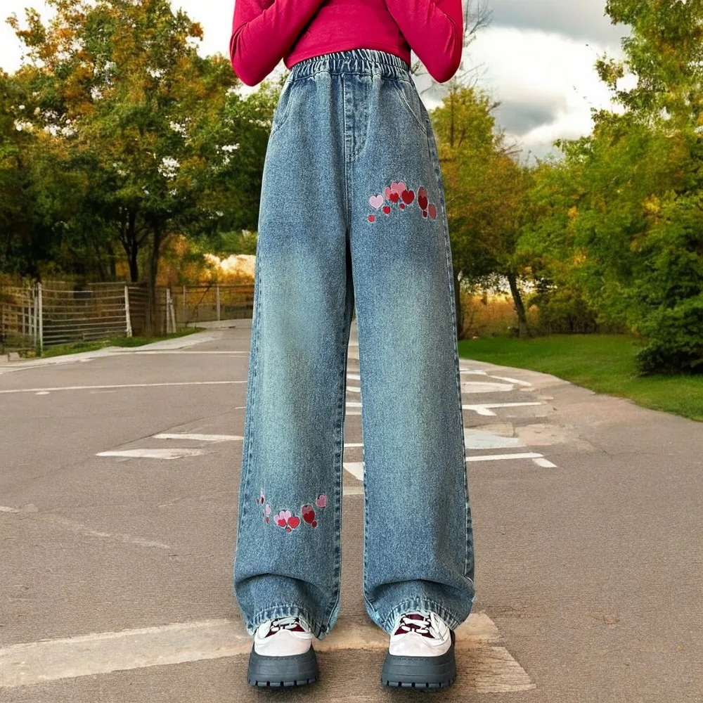 Мешковатые джинсы для маленьких девочек детские брюки-карго брюки с принтом