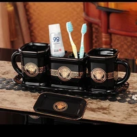 bathroom accessories set ceramic tooth brush holder soap dish soap dispenser gargle cup dew container mouthwash cup set