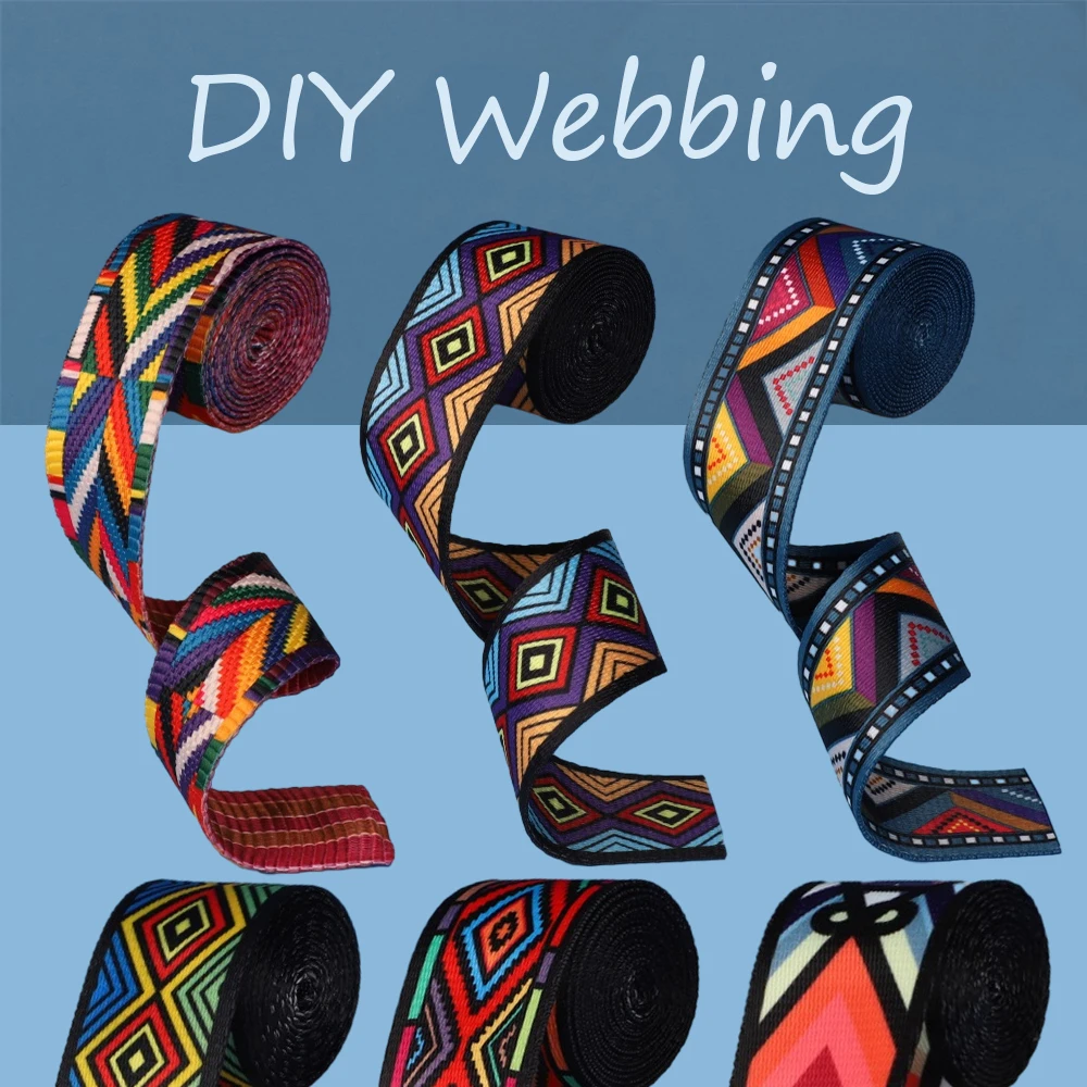 1/2/5 ярдов 38 мм нейлоновая тесьма теплопередающая печать красочная в этническом