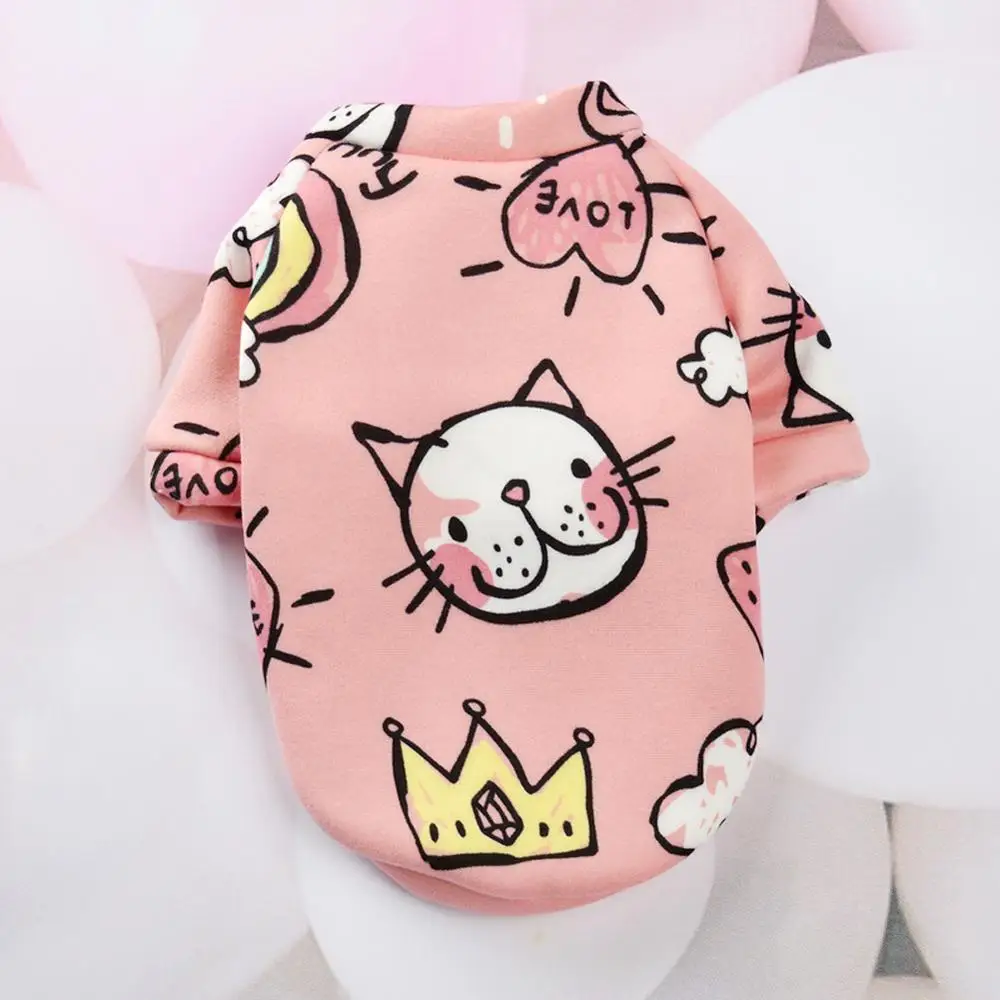 Печать маленькой собачьей куртки с капюшоном Зимняя теплая одежда для питомцев для чихуахуа, ши-тцу, свитшота щенка, кошки-пуловера.