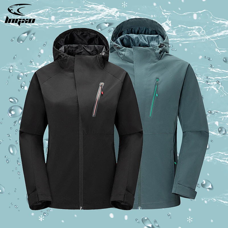 

LNGXO Hiking Jackets Women Men Waterproof Windbreaker Camping Trekking Rain Coat Outdoor Sports Ski Jacket Windproof Clothes