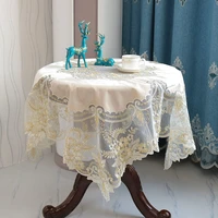 square 110cm velvet lace embroidery stitching luxury european tablecloth hotel villa washing machine air conditioner cover cloth