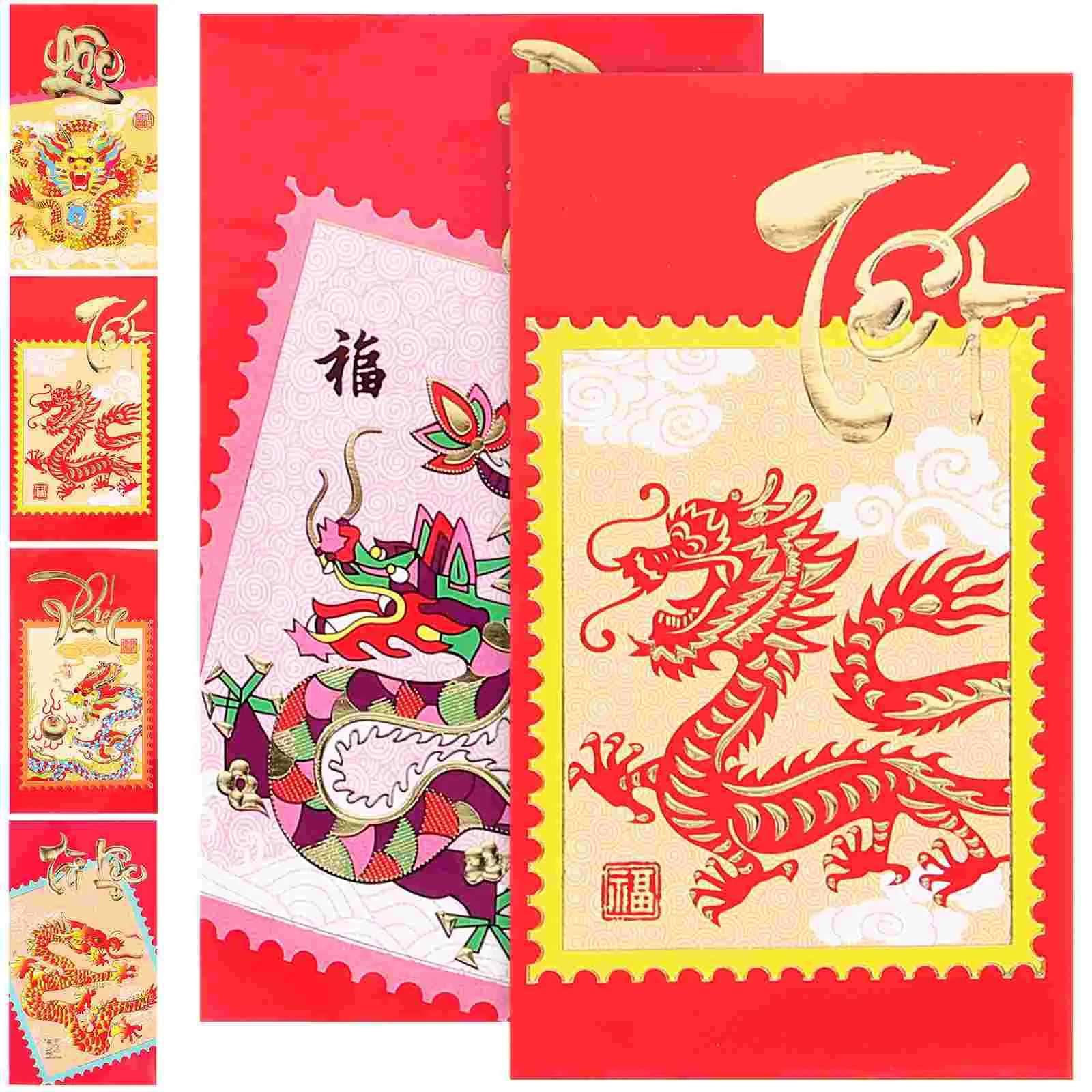 

6 Pcs Lunar New Year Gifts Red Pocket Chinese Envelope Envelopes Paper Style Money Pouches