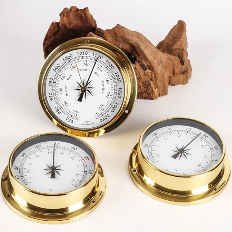 

115mm Wall Mounted Thermometer Hygrometer Barometer Watch Tidal Clock Indoor Outdoor