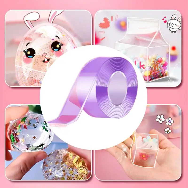 

Blow Bubble Double Sided Tape DIY Pinch Balls Transparent Nano Glue Tape Creative Sticky Tape Kids Toy DIY Crafts Tape Nano Tape