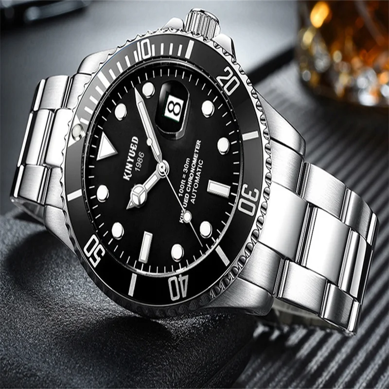 2023 New Watch Men Automatic Mechanical Tourbillon Clock Fashion Sport Diving Watch 100ATM Waterproof Luminous Watches Mens