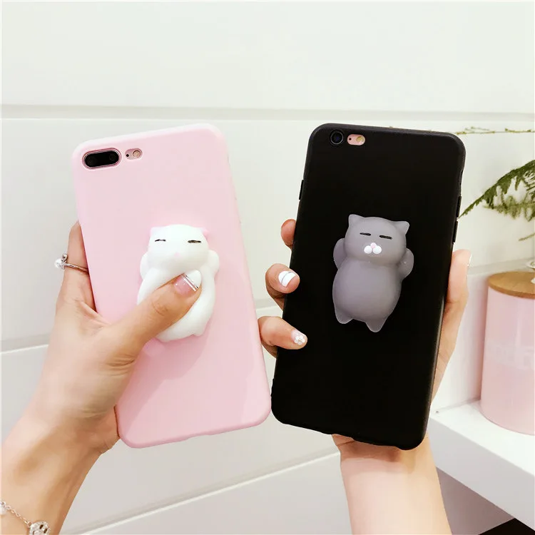 

For Creative Manual Soft Stereo Cat Decompression 11 Mobile Phone Case 8P 7P Protective IPhone Case