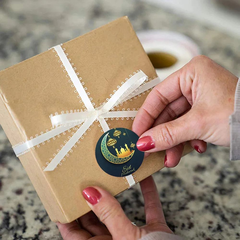 90 шт. наклейки для Ид Мубарака луна звезда мечеть узор праздничные исламские