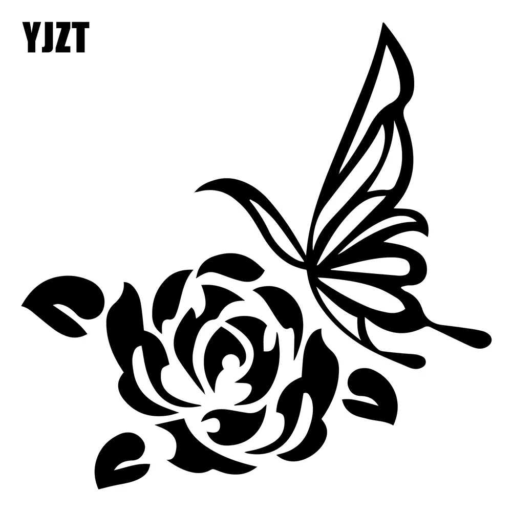 

YJZT 14,4 см × 14,2 см, смешная бабочка, цветок, украшение, аксессуары, наклейка