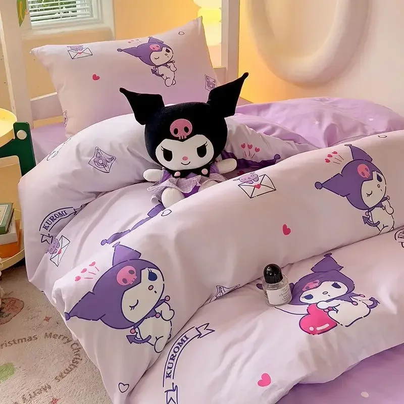 Hello Kitty Kuromi Cinnamoroll студенческое общежитие милый хлопковый комплект из четырех