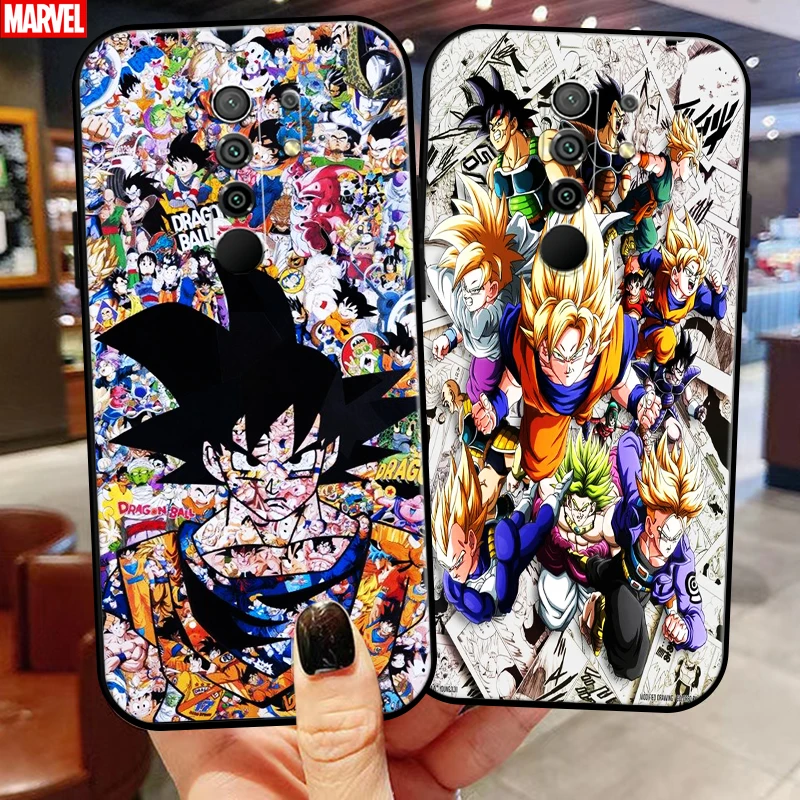 

Japan Dragon Ball Comics Phone Case For Xiaomi Redmi 9 Liquid Silicon Soft Silicone Cover Black Funda Carcasa