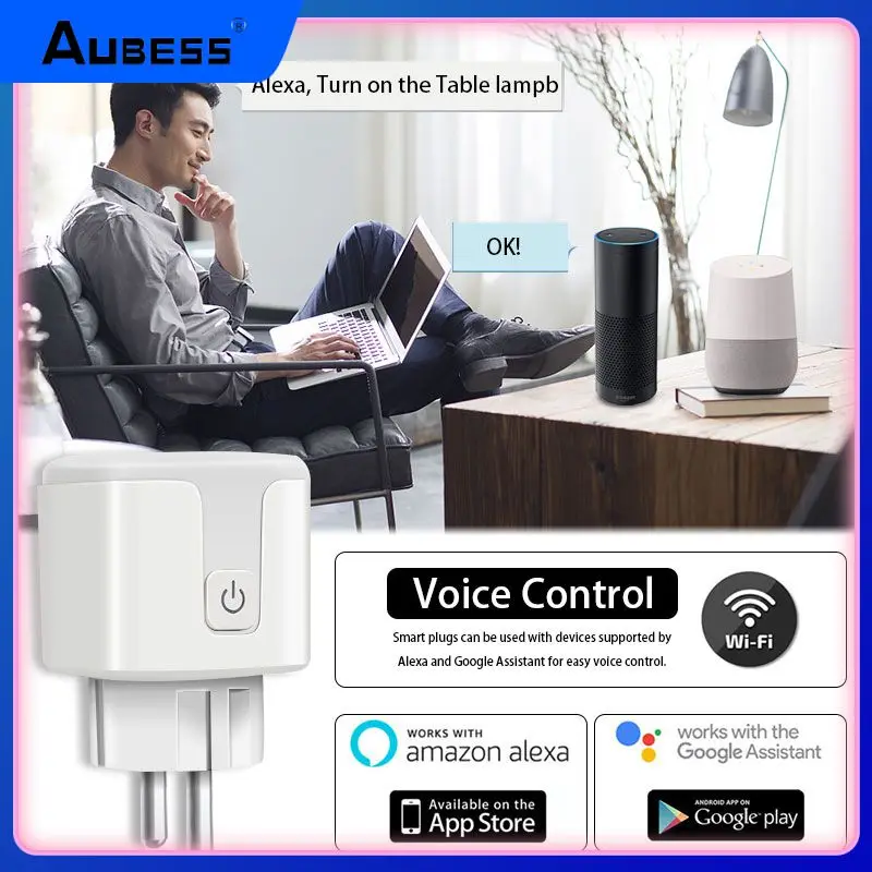 

Tuya Wifi Socket Timer Eu Plug Voice Control Power Monitoring Smart Outlet Voice Control Via Alexa Google Home Smart Home 16a