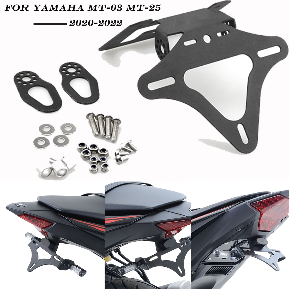 

For YAMAHA MT03 MT-03 2020 2021 2022 Motorcycle Rear License Plate Tailstock Bracket Mounting Frame With LED Light