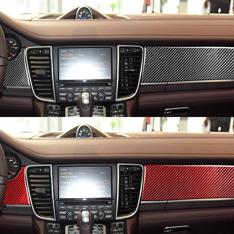 Dashboard Panel Decoration Patch Carbon Fiber Car Stickers For Porsche Panamera Interior Accessories