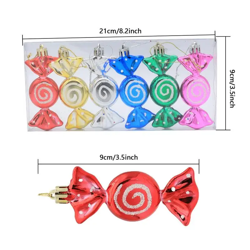 Рождественские украшения-леденцы 6 шт. яркие тематические украшения для