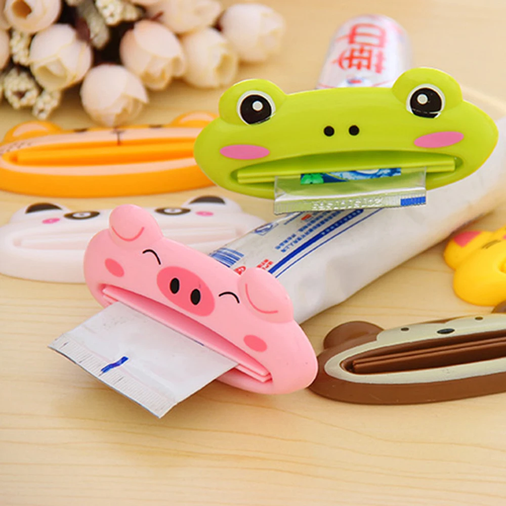 

Cartoon Toothpaste Squeezer Bathroom Accessories Device Multifunctional Dispenser Facial Cleanser Clips Manual Lazy Tube Tools