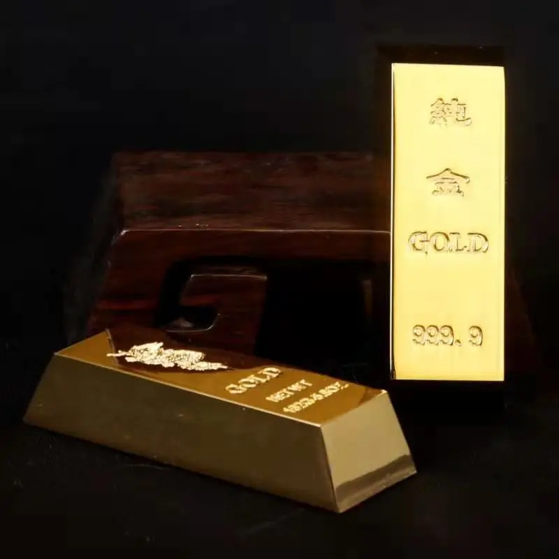 

Authentic Alloy Gold Bars Bricks Chinese gift gold samples Send two jewels