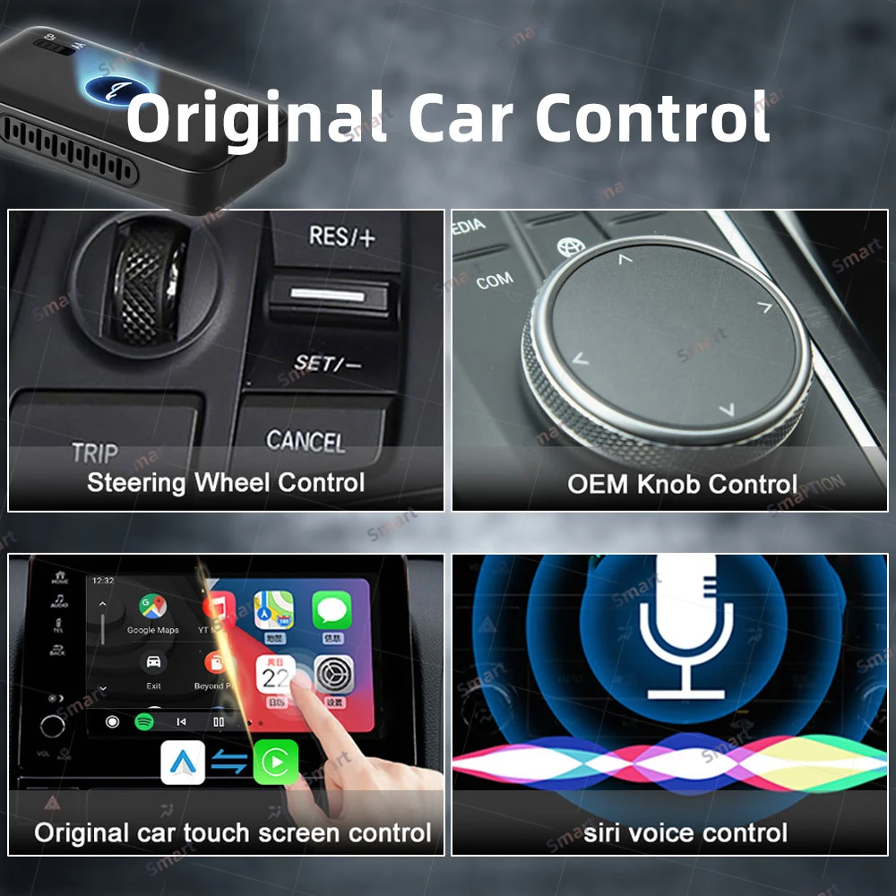 LED Mini 2 в 1 беспроводной Carplay и Android автомобильный адаптер для автомобиля проводной