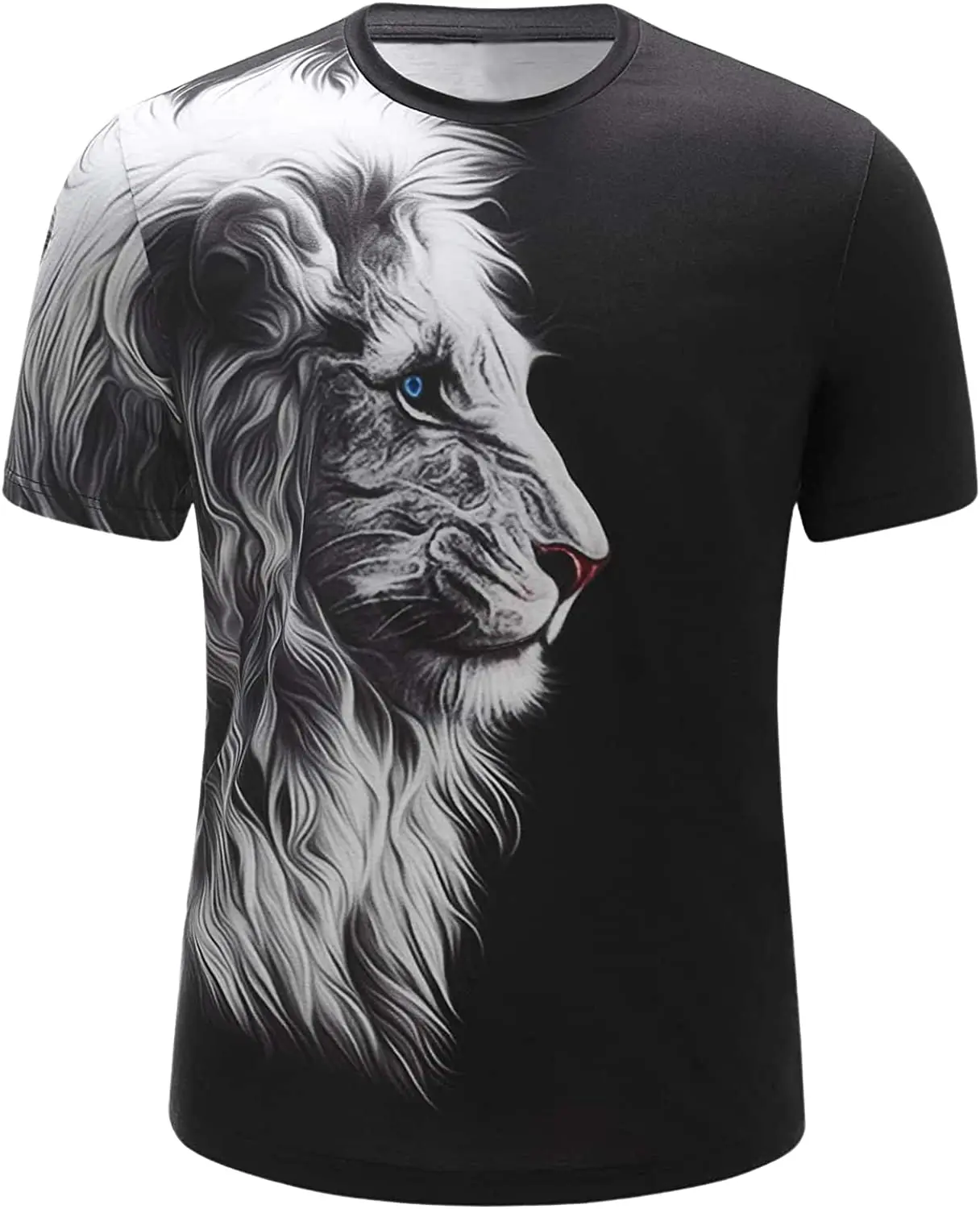 

Milumia Men's Summer Short Sleeve 3D Animal Print T Shirts Round Neck Tee Top