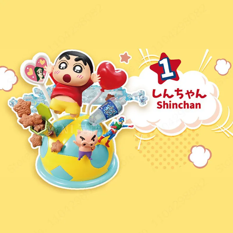 Фото Коллекционная миниатюрная фигурка Re-Ment Crayon Shin-chan Pop Out World в слепой коробке, модная настольная декоративная фигурка, предзаказ, игрушка, подарок №2