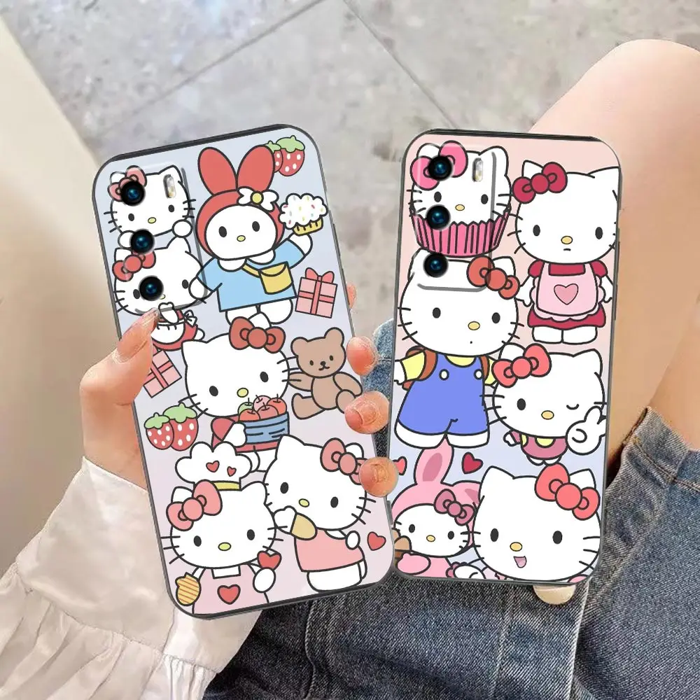 

Funda Coque Case For HUAWEI P50 P40 P30 P20 P10 P9 P8 Plus MATE 30 20 20X 10 9 8 Pro Lite Case Para Cover Cute Hello K-Kitty