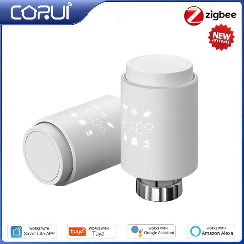 

Умный клапан радиатора CORUI 3,0 Tuya ZigBee, регулятор температуры, программируемый термостатический привод, радиатор Alexa Google Home