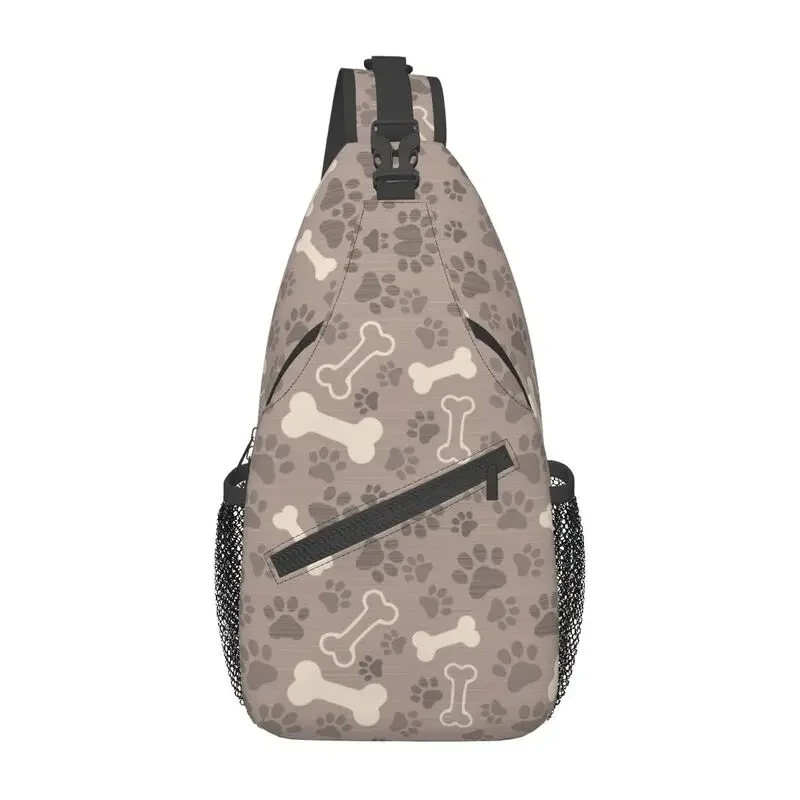 Рюкзак через плечо с принтом лап собак и костей мужской рюкзак милым животным