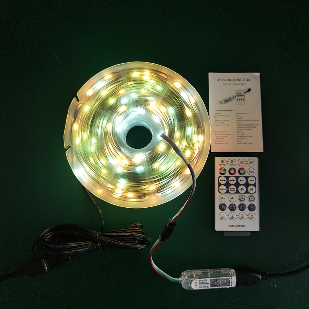 Гирлянда WS2812B WS2811 50 м 500 светодиодов яркая Рождественская гирлянда Dreamcolor USB Bluetooth