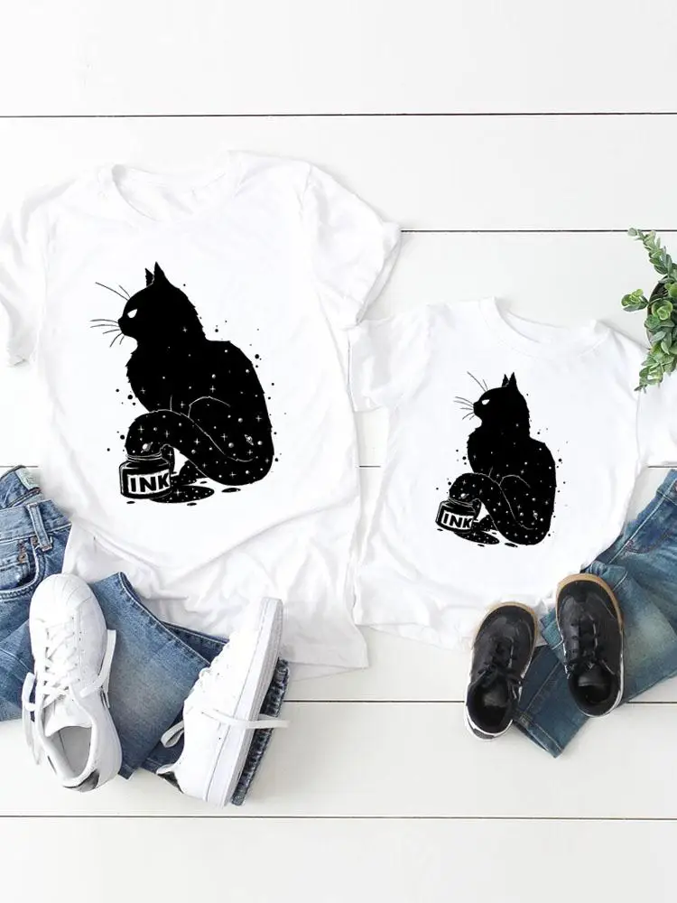 

Women Watercolor Pet Animal Cat Kid Child Summer Mom Mama Girl Boy Mother Tee T-shirt Clothes Clothing Family Matching Outfits