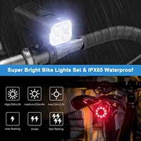 super bright bike light set smart digital bicycle light led cycling flashlight ipx65 waterproof bike front headlamp