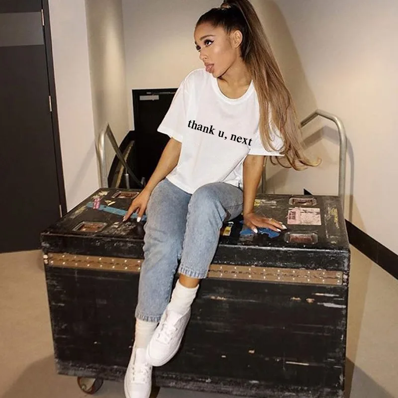

Ariana Grande Same Style T Shirt Short Sleeve Harajuku Tshirt Casual 100% Cotton Soft O Neck Female Top Tee Streetwear 8 Colour