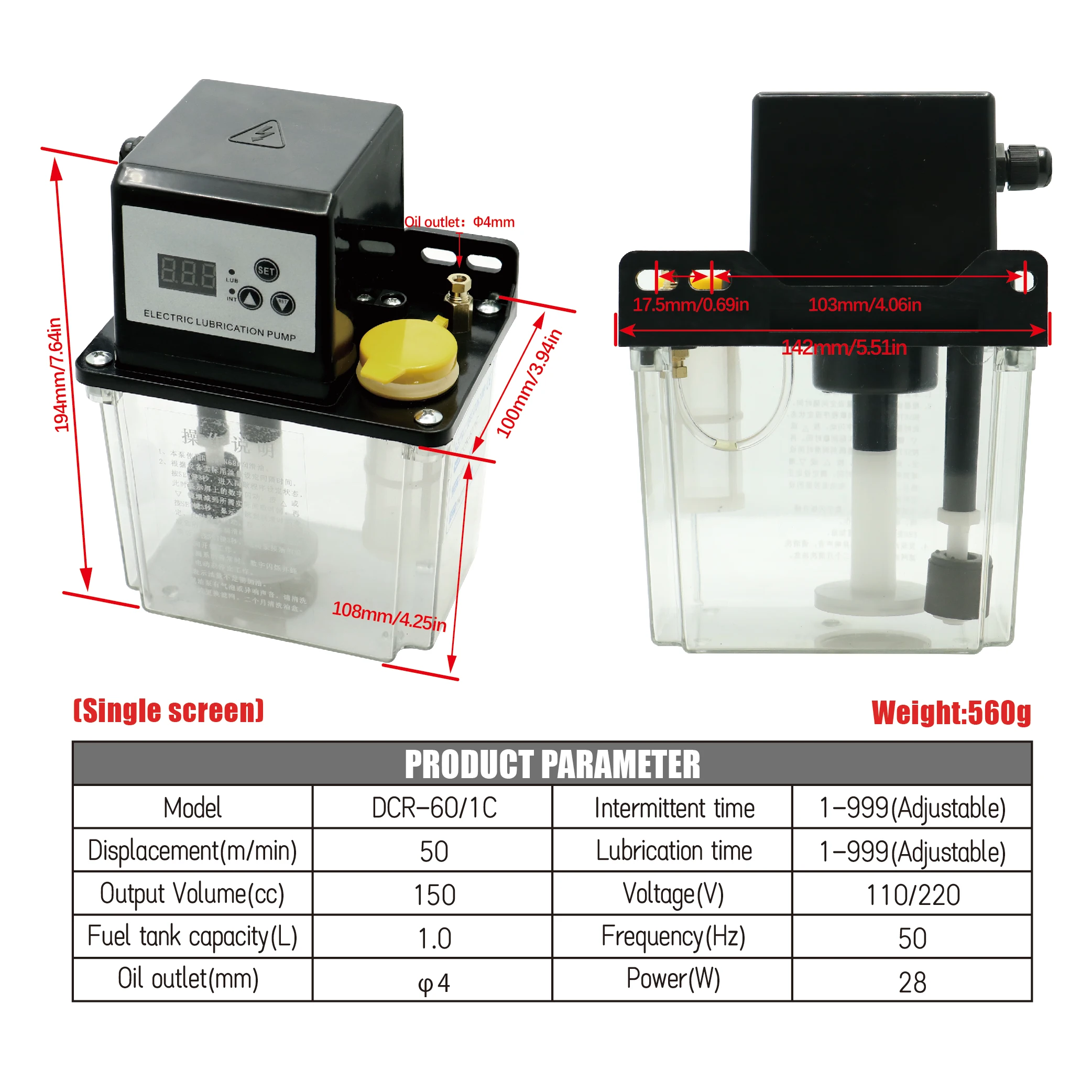 

Автоматический смазочный насос для станков с ЧПУ 1L 2L AC110V 220V