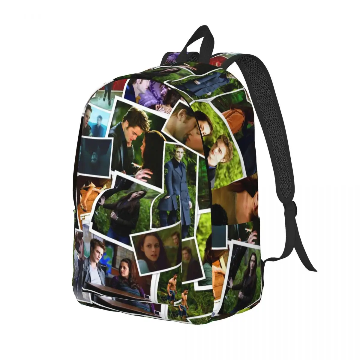 Фото Черный рюкзак Twilight Edward Bella Jacob для дошкольников, учеников начальной школы, сумки для книг для мальчиков и девочек, детский парусиновый рюкзак, спортивный №2