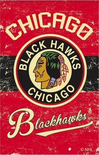Баннер с садовым флагом Chicago Blackhawks Premium двусторонний ретро-винтаж...