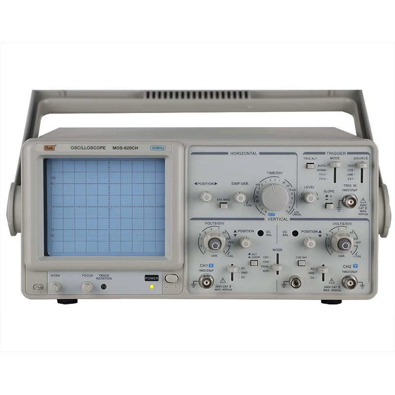 

Scanning Time 0.2uS~0.5S/DIV Analog Oscilloscope Dual Trace Digital Oscilloscope Economical Oscilloscope MOS-620CH