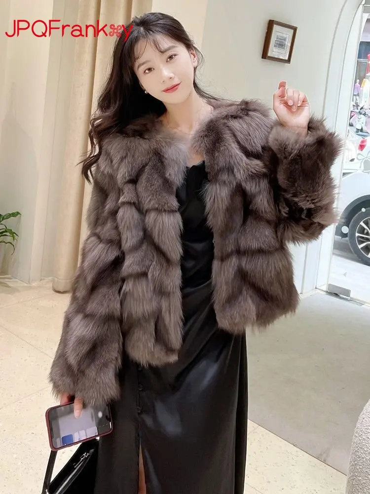 Fall/Winter 2022 New Fox Fur Double-faced Fur Coat Women's Short Young Fashion Explosive Imitation Coat Winter Jacket Women