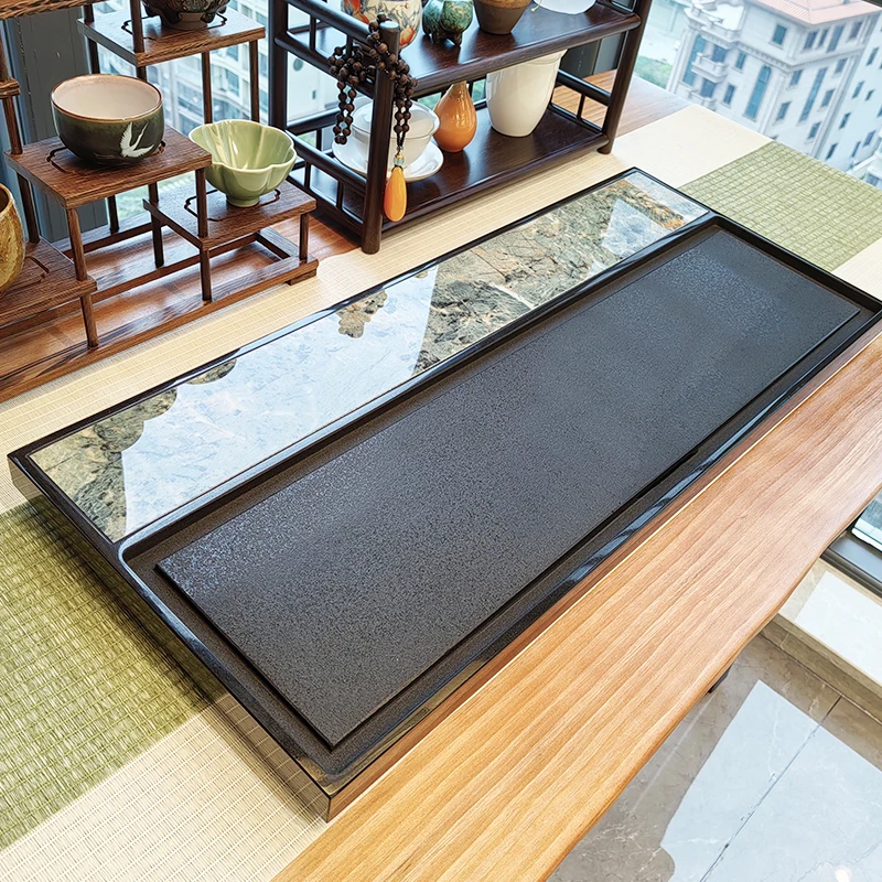 Drainage Kitchen Tea Tray Serving Luxury Marble Table Office Drip Chinese Afeteria Snack Plateau Home Decorationgs