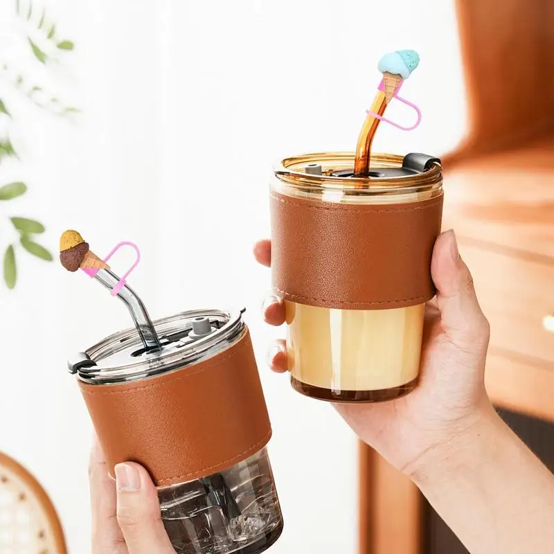 Соломенный чехол для соломинки мороженого многоразовые крышки милый соломенный