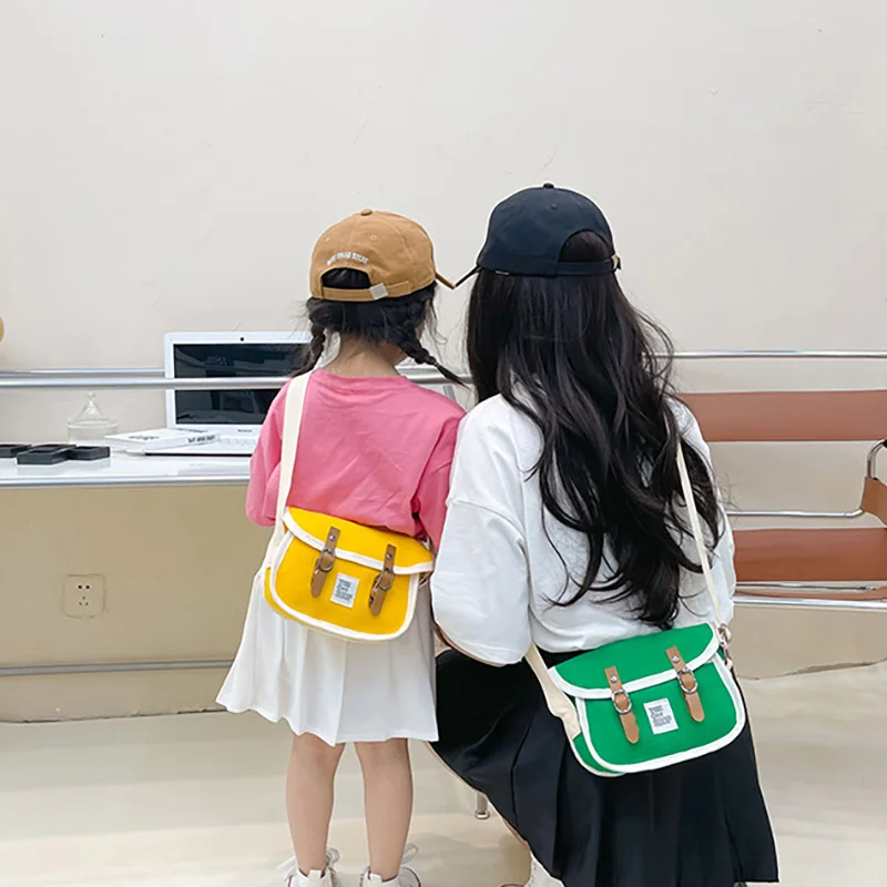 

Children Canvas Bags for Boys Fashion Mother Kids Messenger Bag Candy Color Girls Coin Purse Students Shoulder Bag Adjustable