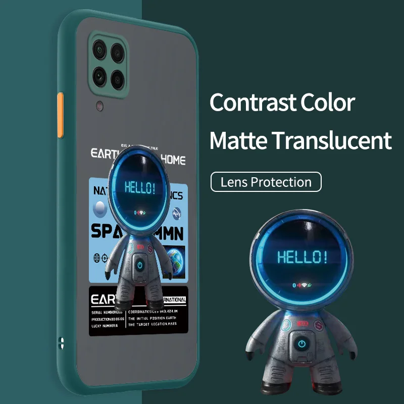 

Shockproof Armor Case for Samsung Galaxy A22 M32 4G 5G M22 F22 A30 A31 A32 4G 5G A3 2016 A33 A42 M42 5G Cute Astronaut