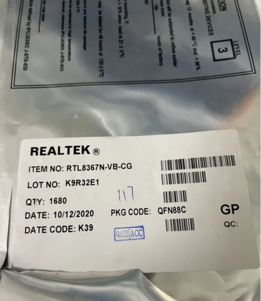 

5 шт./лот RTL8153B-VB-CG RTL8153B RTL8153 8153 QFN 100% новые импортные оригинальные IC-чипы Быстрая доставка